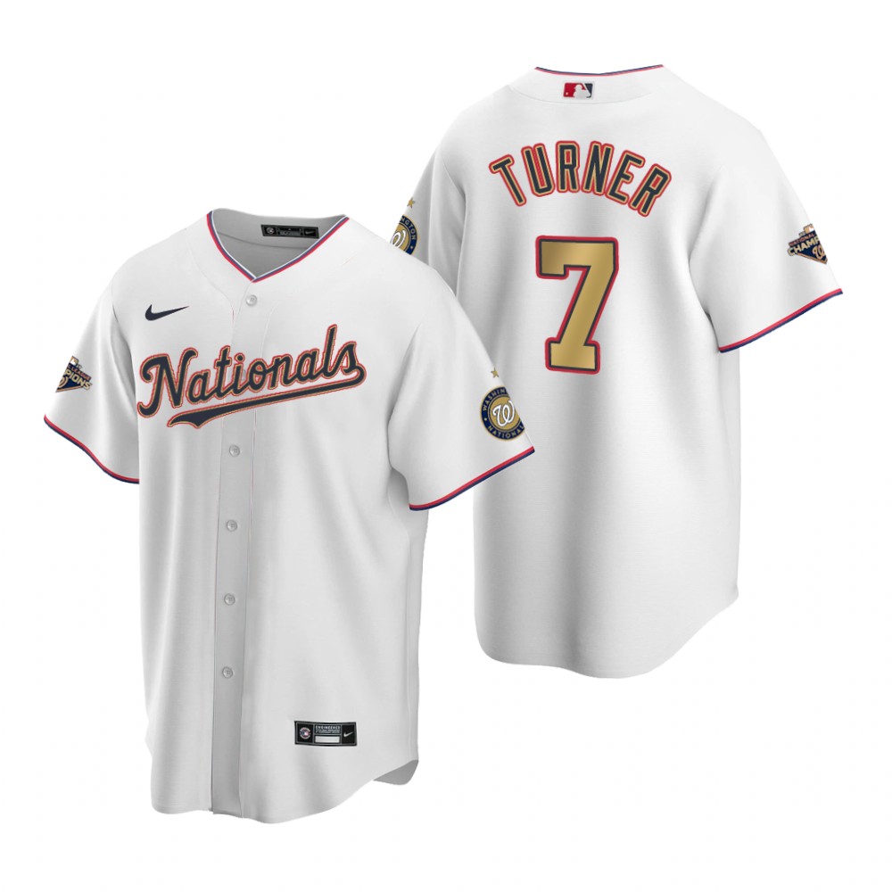 2017 MLB Washington Nationals #7 Turner White Game Jerseys->women mlb jersey->Women Jersey